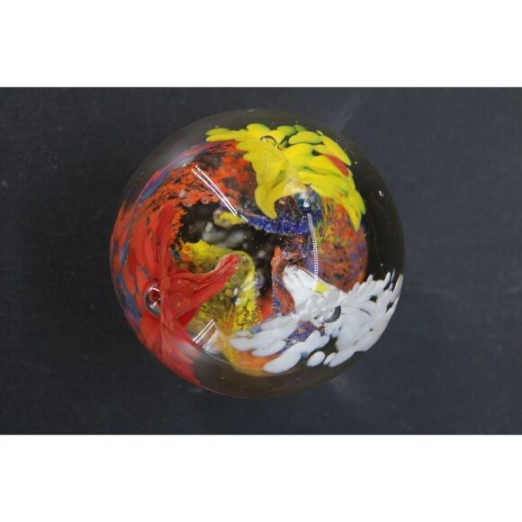 Hand Blown glass Paperweight, multi colors like coral reef. - Picture 5 of 9